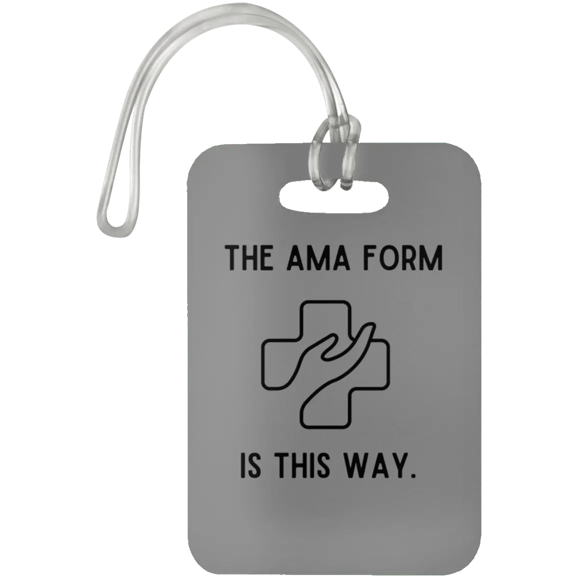 AnchorFinds.com Travel Gray AMA Form Is This Way Luggage Bag Tag