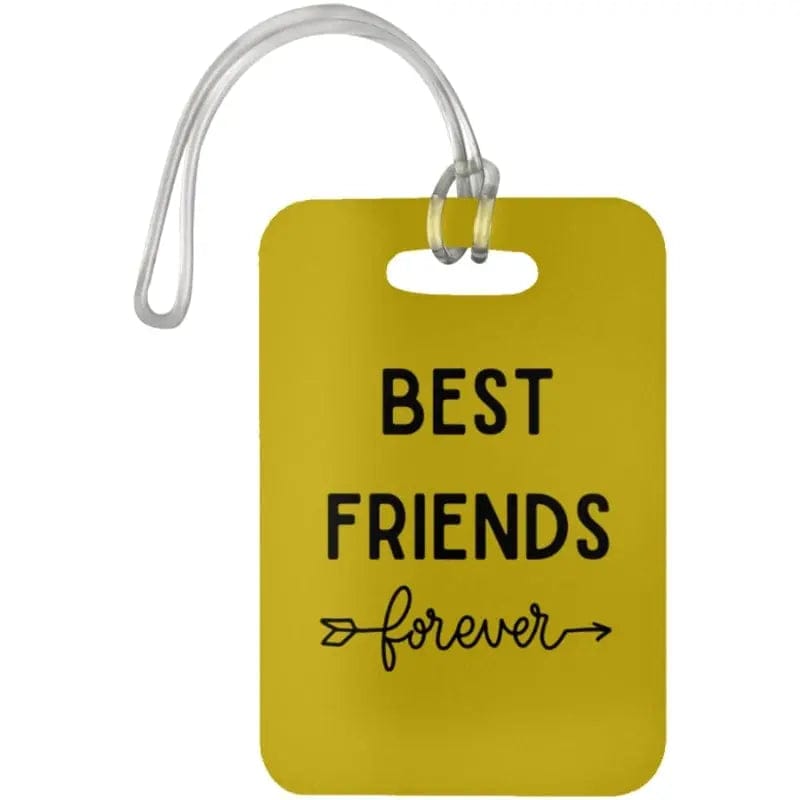 AnchorFinds.com Travel Old Gold Best Friends Forever Luggage Bag Tag ✈️🧳💕: Travel in Style with Your Bestie