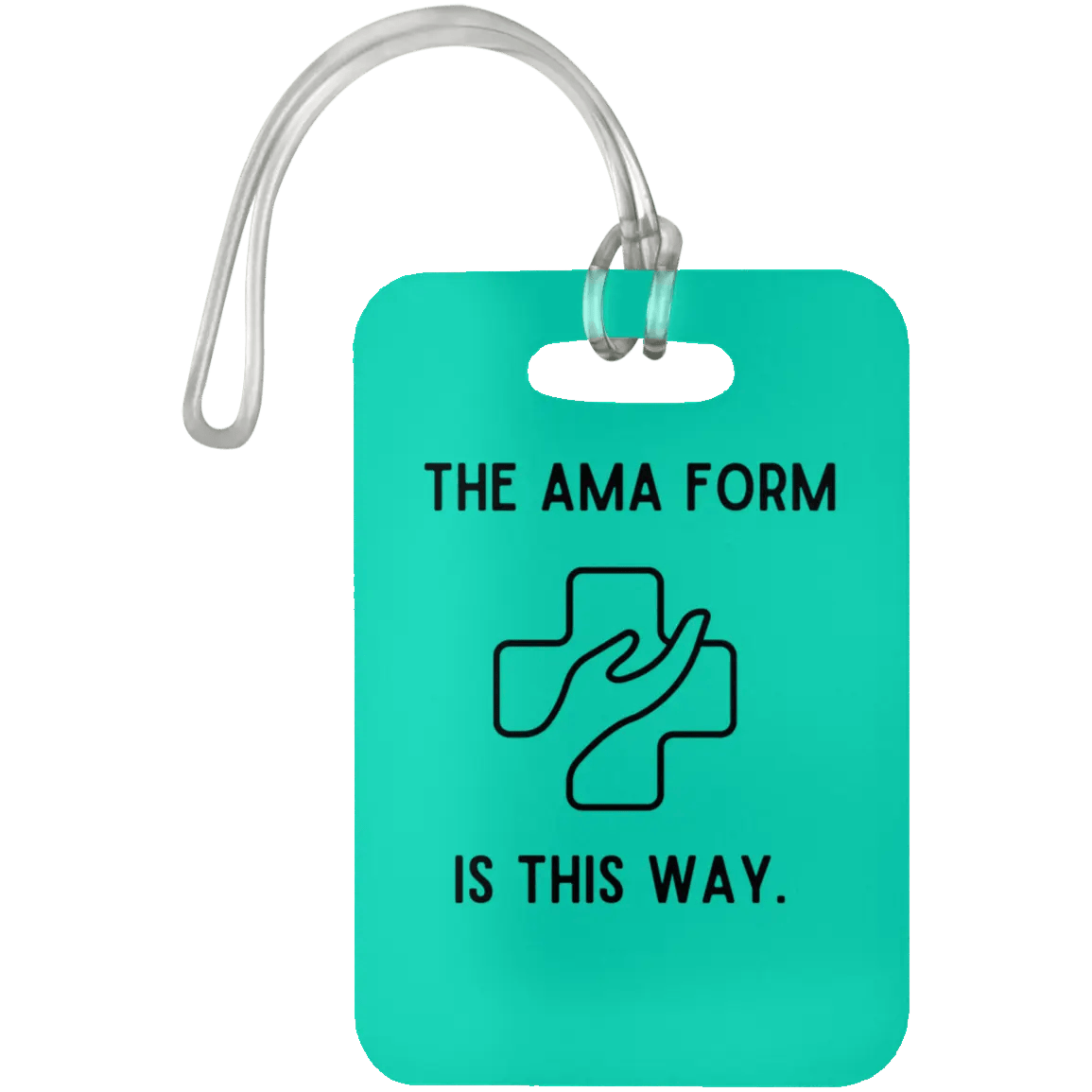AnchorFinds.com Travel Teal AMA Form Is This Way Luggage Bag Tag