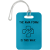 AnchorFinds.com Travel Turquoise AMA Form Is This Way Luggage Bag Tag