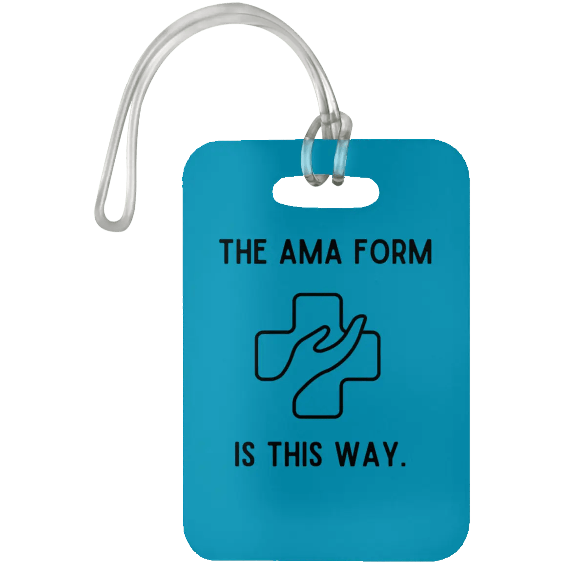 AnchorFinds.com Travel Turquoise AMA Form Is This Way Luggage Bag Tag
