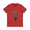 AnchorFinds.com V-neck S / Red Wildflower Unisex Jersey Short Sleeve V-Neck Tee