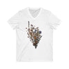AnchorFinds.com V-neck S / White Wildflower Unisex Jersey Short Sleeve V-Neck Tee