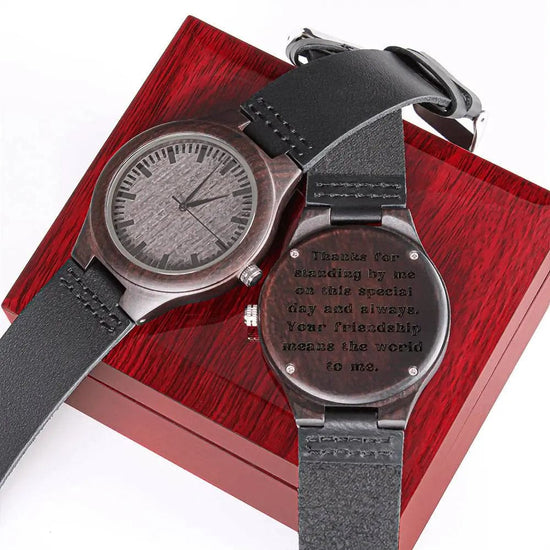 AnchorFinds.com Watches Luxury Box / Thanks for standing by Groomsmen Wooden Watch: Bold, Timeless, and Truly Memorable
