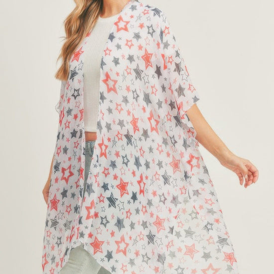 AnchorFinds.com White / One size fits all Multi Star Kimono