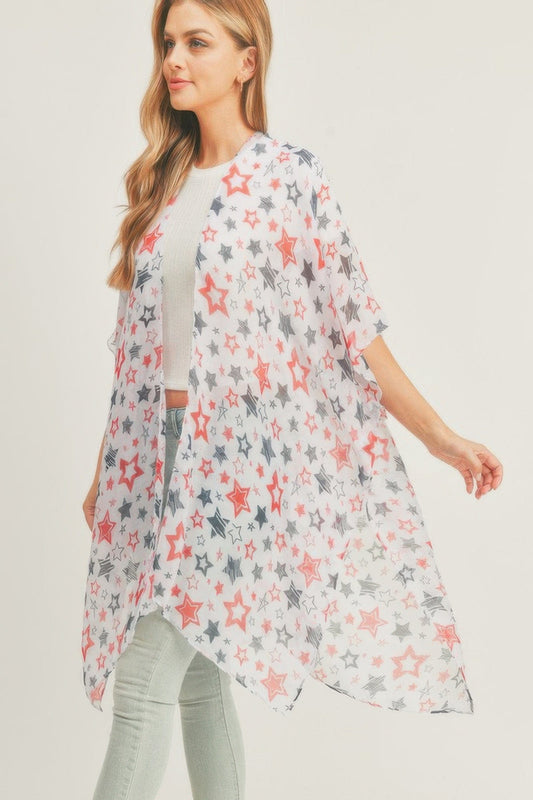AnchorFinds.com White / One size fits all Multi Star Kimono