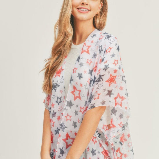 AnchorFinds.com White / One size fits all Multi Star Kimono