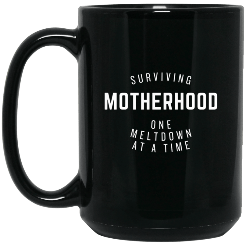 Black / One Size Surviving Motherhood 15oz Black Mug