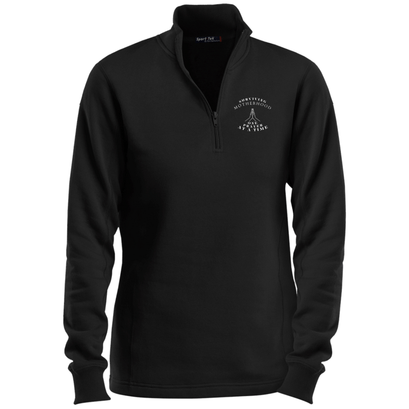 Black / X-Small LST253 Ladies 1/4 Zip Sweatshirt
