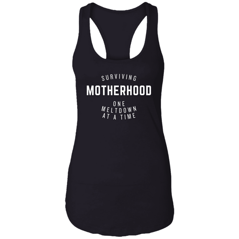 Black / X-Small Surviving Motherhood Ladies Ideal Racerback Tank