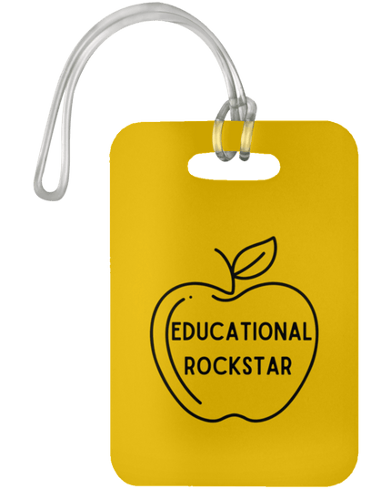 Educational Rockstar / Athletic Gold #1 Teacher Luggage Bag Tags