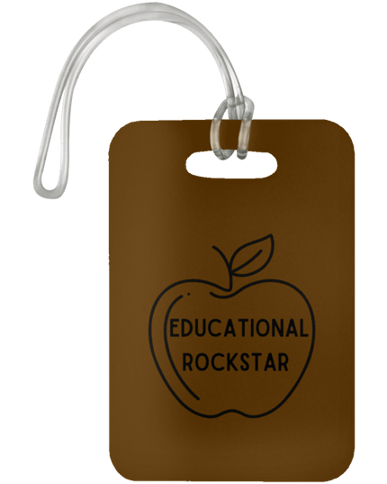 Educational Rockstar / Brown #1 Teacher Luggage Bag Tags