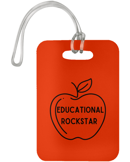 Educational Rockstar / Burnt Orange #1 Teacher Luggage Bag Tags