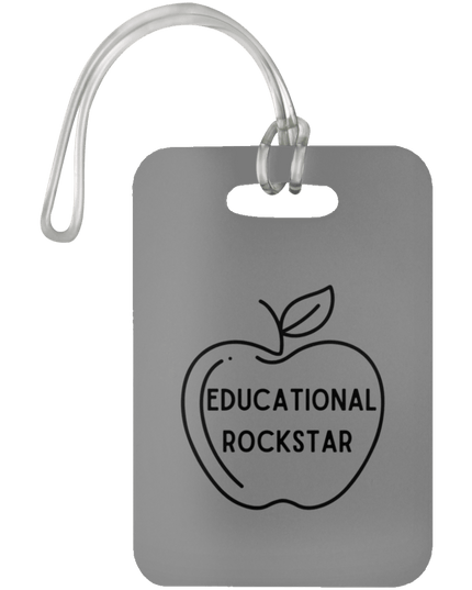 Educational Rockstar / Gray #1 Teacher Luggage Bag Tags