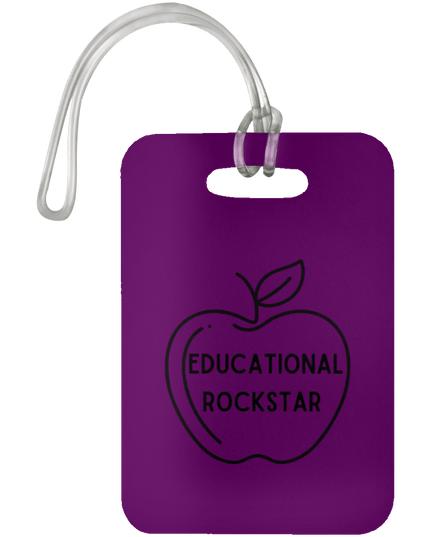 Educational Rockstar / Purple #1 Teacher Luggage Bag Tags