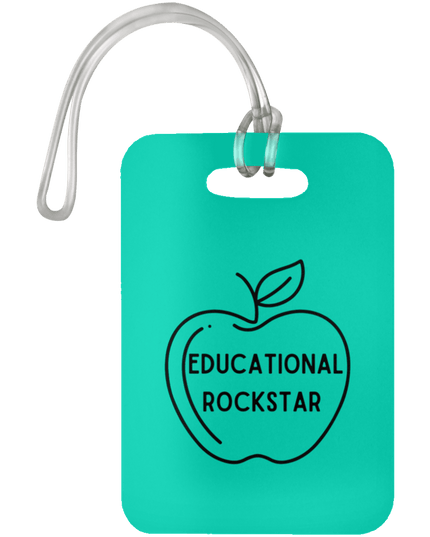 Educational Rockstar / Teal #1 Teacher Luggage Bag Tags