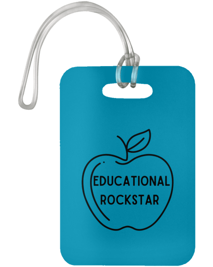Educational Rockstar / Turquoise #1 Teacher Luggage Bag Tags