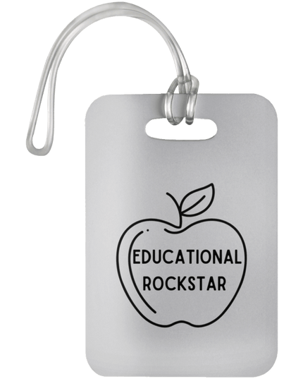 Educational Rockstar / White #1 Teacher Luggage Bag Tags