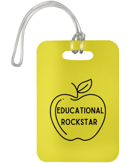 Educational Rockstar / Yellow #1 Teacher Luggage Bag Tags