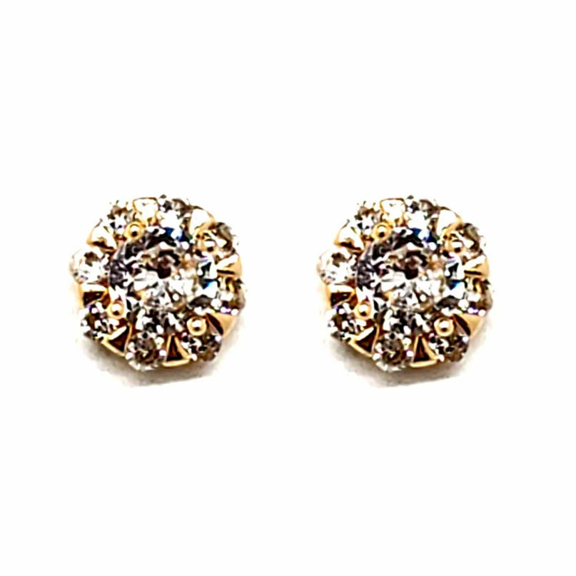 Gold Crystal Stud Earring