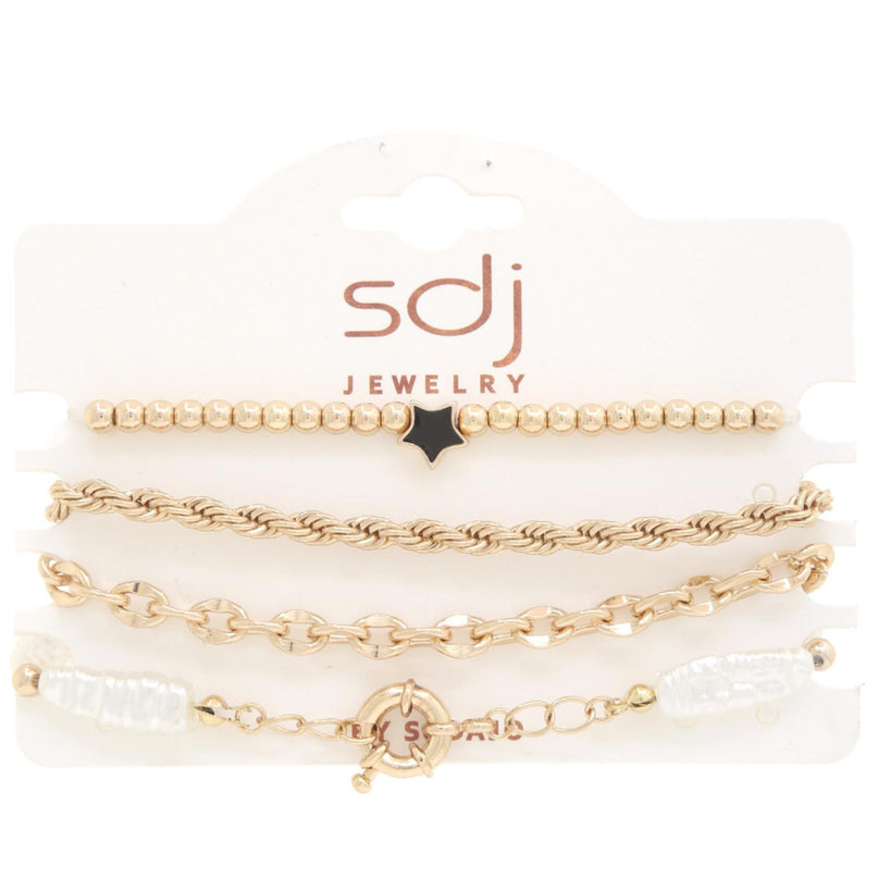 Gold Sodajo Star Beaded Bracelet Set