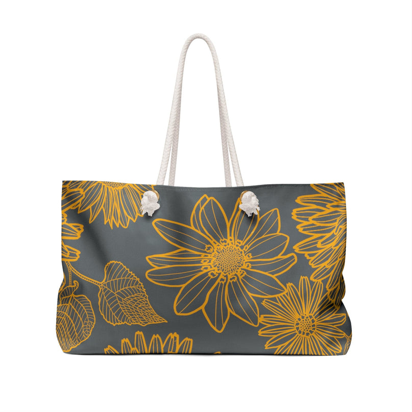 Gray Flower Weekender Bag