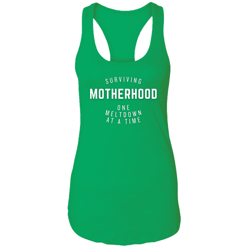Kelly Green / X-Small Surviving Motherhood Ladies Ideal Racerback Tank