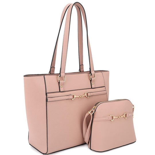 Mauve 2-in-1 Tote and Crossbody Bag Set