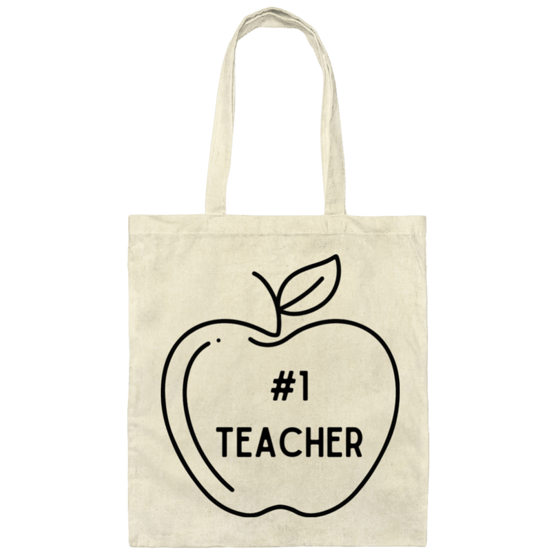 Natural / #1 Teacher Teacher Tote Bags