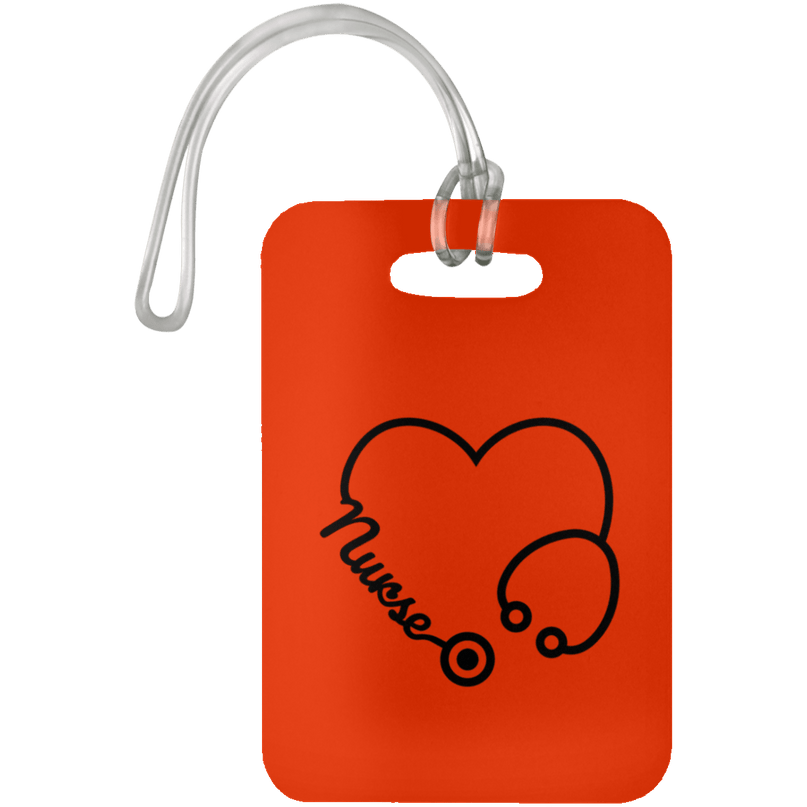 Orange Nurse Heart Luggage Bag Tag