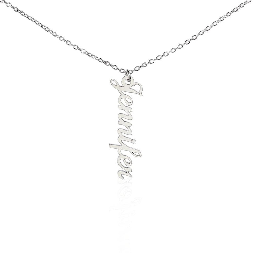 Polished Stainless Steel / Standard Box Personalized Vertical Name Necklace