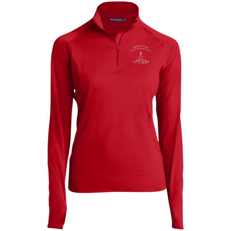 True Red / X-Small LST850 Ladies' 1/2 Zip Performance Pullover